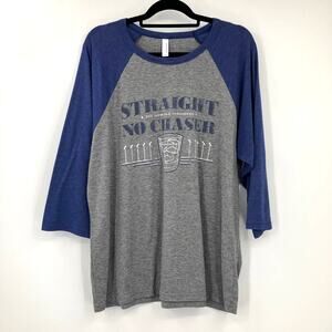 Canvas Gray Blue Straight No Chaser Old Fashioned Cocktail Raglan Baseball Shirt